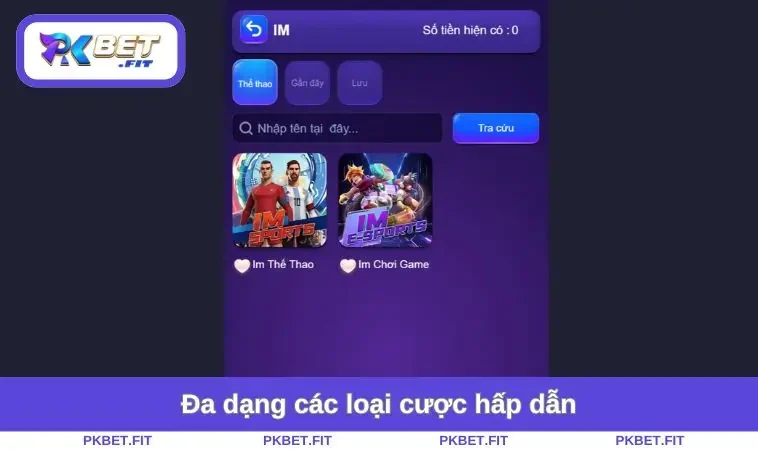 Thể Thao PKBET 1 Đa dạng các loại cược hấp dẫn