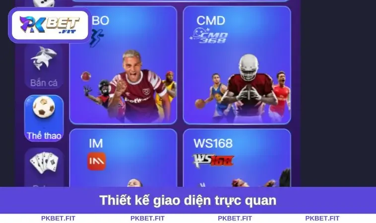 Thể Thao PKBET 2 Thiết kế giao diện trực quan