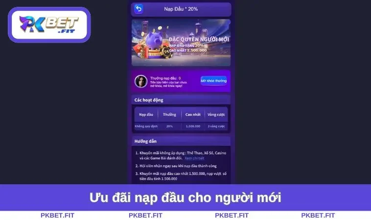 Ưu đãi nạp đầu cho người mới